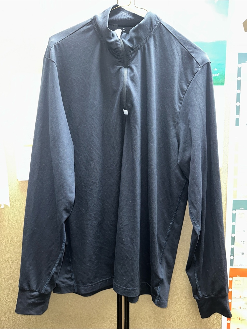Men's Black Quarter-Zip Pullover Top